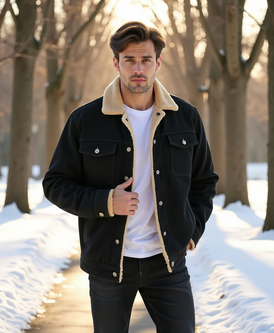 Old Aura | Men’s Clean Cut Winter Jacket with Practical Pockets